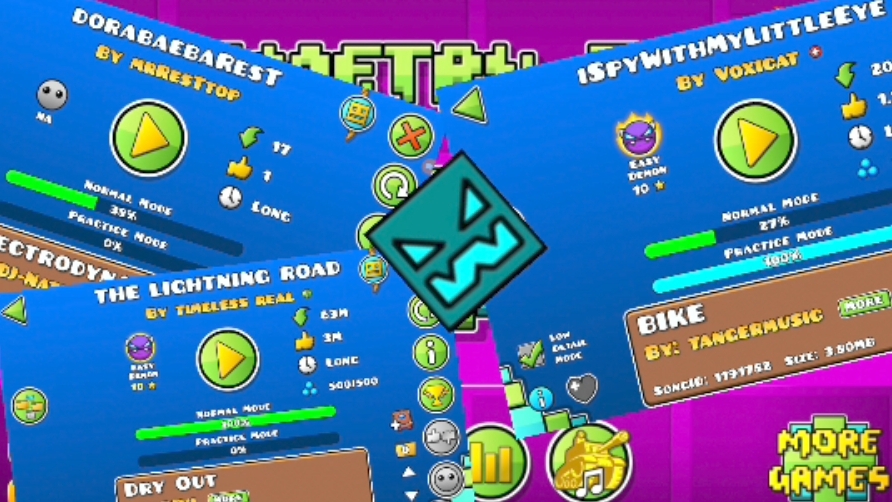 проходим демоны и мой уровень в  Geometry Dash