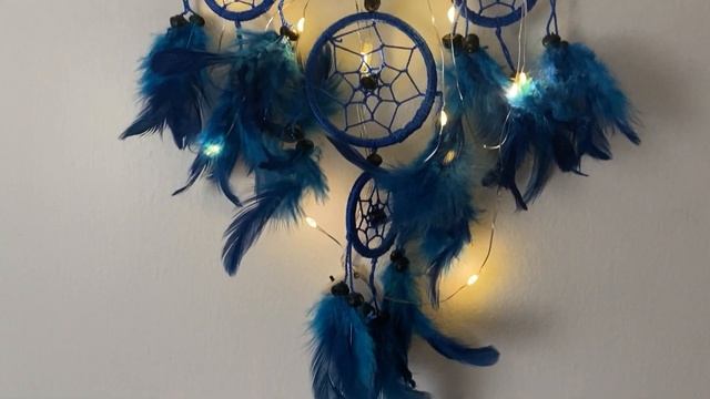 BLUE DREAM CATCHER WITH LED LIGHTS ADDED BY SMART HIPPO