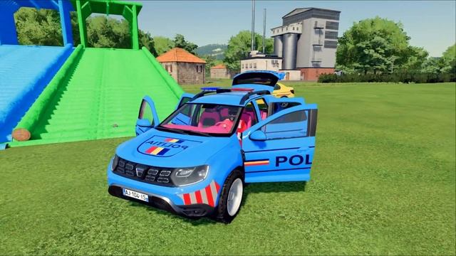 TRANSPORT OF COLORS ! TRANSPORTING Police CARS BMW Dacia & DACIA LOGAN Farming Simulator 22BM FS