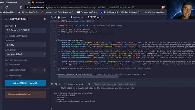 Remix - IDE (Ambiente de desenvolvimento integrado) - Smartcontract - Linguagem Solidity.