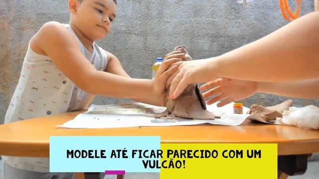 COMO FAZER VULCÃO DE ARGILA PARA ESCOLA | FEIRA DE CIÊNCIAS |  PASSO A PASSO ATÉ A ERUPÇÃO