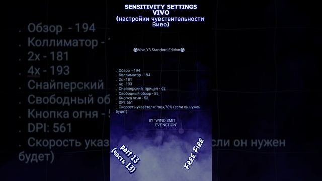 (ч13)ТОП-27 НАСТРОЕК НА ВИВО Vivo Фри Фаер! | чувствительности на все телефоны в Free Fire #фрифаер