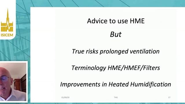 HME vs heated humidification in COVID19 Timothy  Gould (ISICEM 2020)