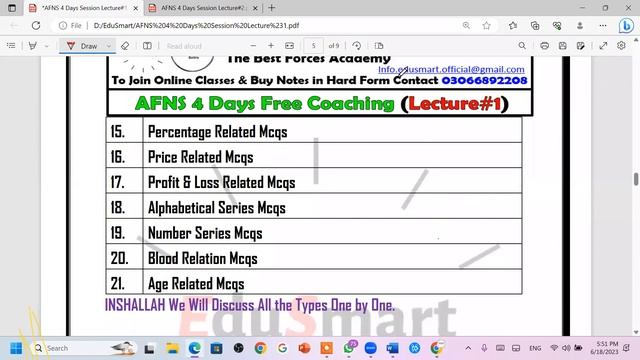 AFNS Initial Test Preparation 2023 | AFNS Initial Test Pattern & Syllabus 2023 |  Lecture#1