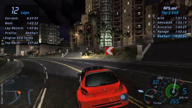 NFS Underground - Market Street Reverse - 1:02.04 - No NOS - Peugeot 206