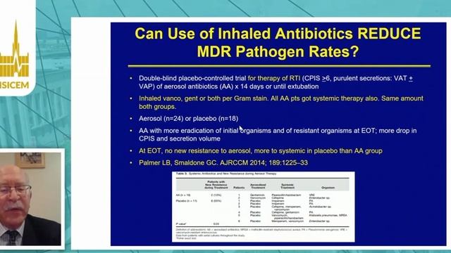 Aerosolized therapy for VAP Michael S Niederman (ISICEM 2020)