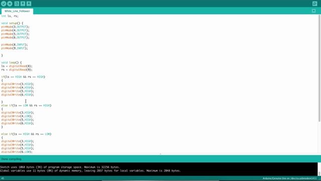 11.2. White line follower program