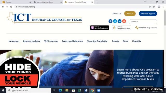 UTSA P&C Insurance Finance Classes 9 and 10 on February 15 and 17, 2022