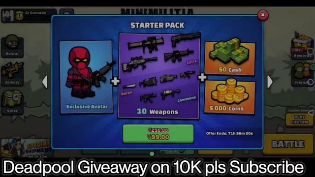 😍Purchasing Deadpool Outfit in mini militia | Mini Militia | Mini Militia Deadpool Giveaway | Da2