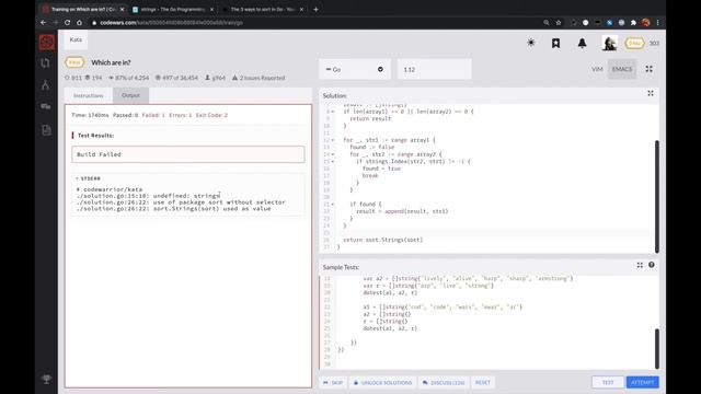 Golang learning and practice with Codewars - Episode #2