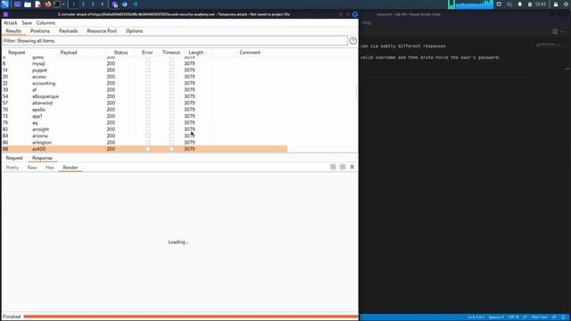 05. Lab 4 - Username enumeration via subtly different responses