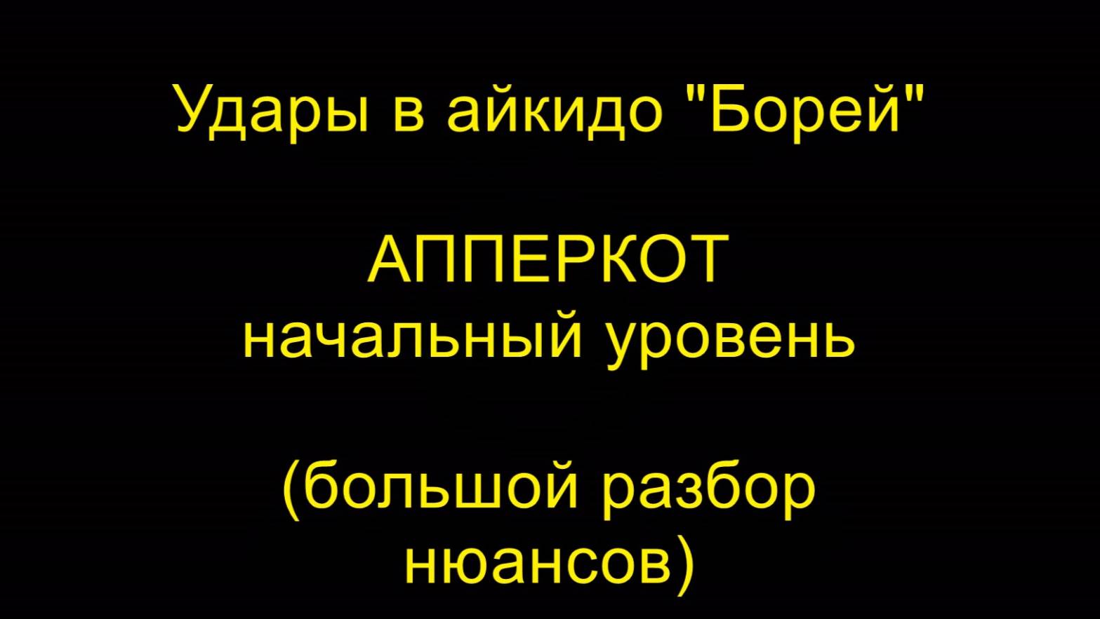 АППЕРКОТ, начальный уровень (большой разбор нюансов), удары в айкидо "Борей"