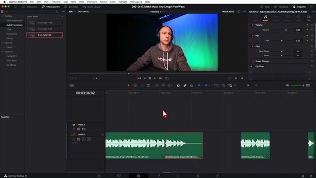 How to CHANGE SONG LENGTH in DaVinci Resolve 17 - Make Music SHORTER!