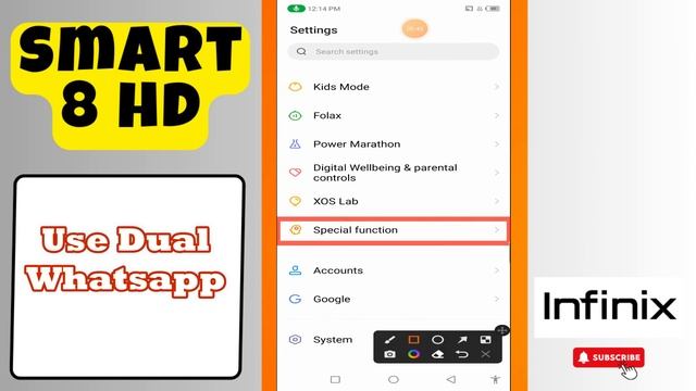 Dual Whatsapp infinix Smart 8 HD || How to apply dual Whatsapp option || Whatsapp settings