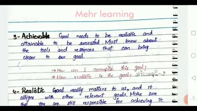 What is SMART goal acc to psychology? In urdu /hindi lecture.