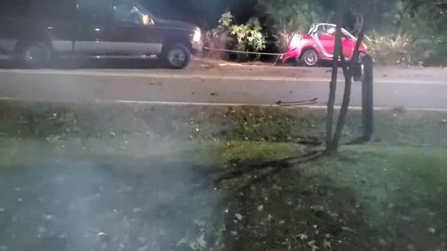 Drunk driver crashes Smart Car and then runs away!!