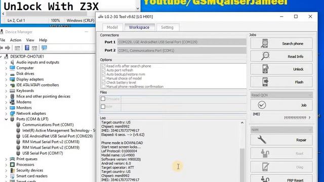 LG H901 Pattern Unlock With Z3X By GSMQaiserJameel