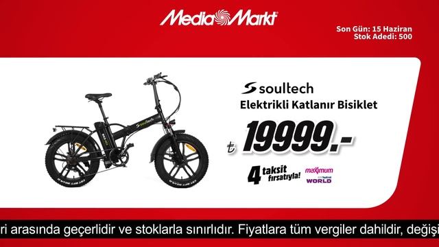 Hem babaların hem karnelerin hediyesi MediaMarkt’ta! | Soultech elektrikli katlanır bisiklet 19.999