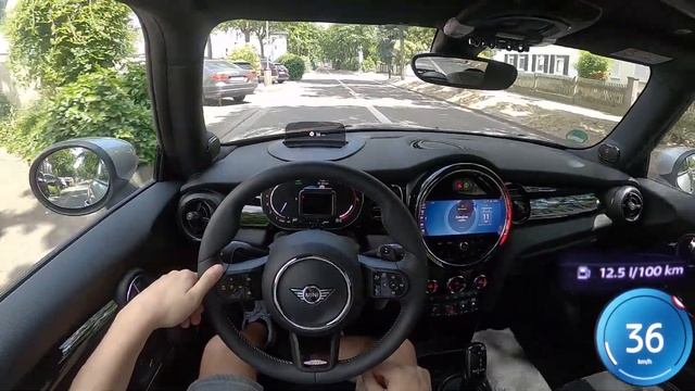 2023 Mini John Cooper Works 231 PS CITY DRIVE POV with Fuel Consumption