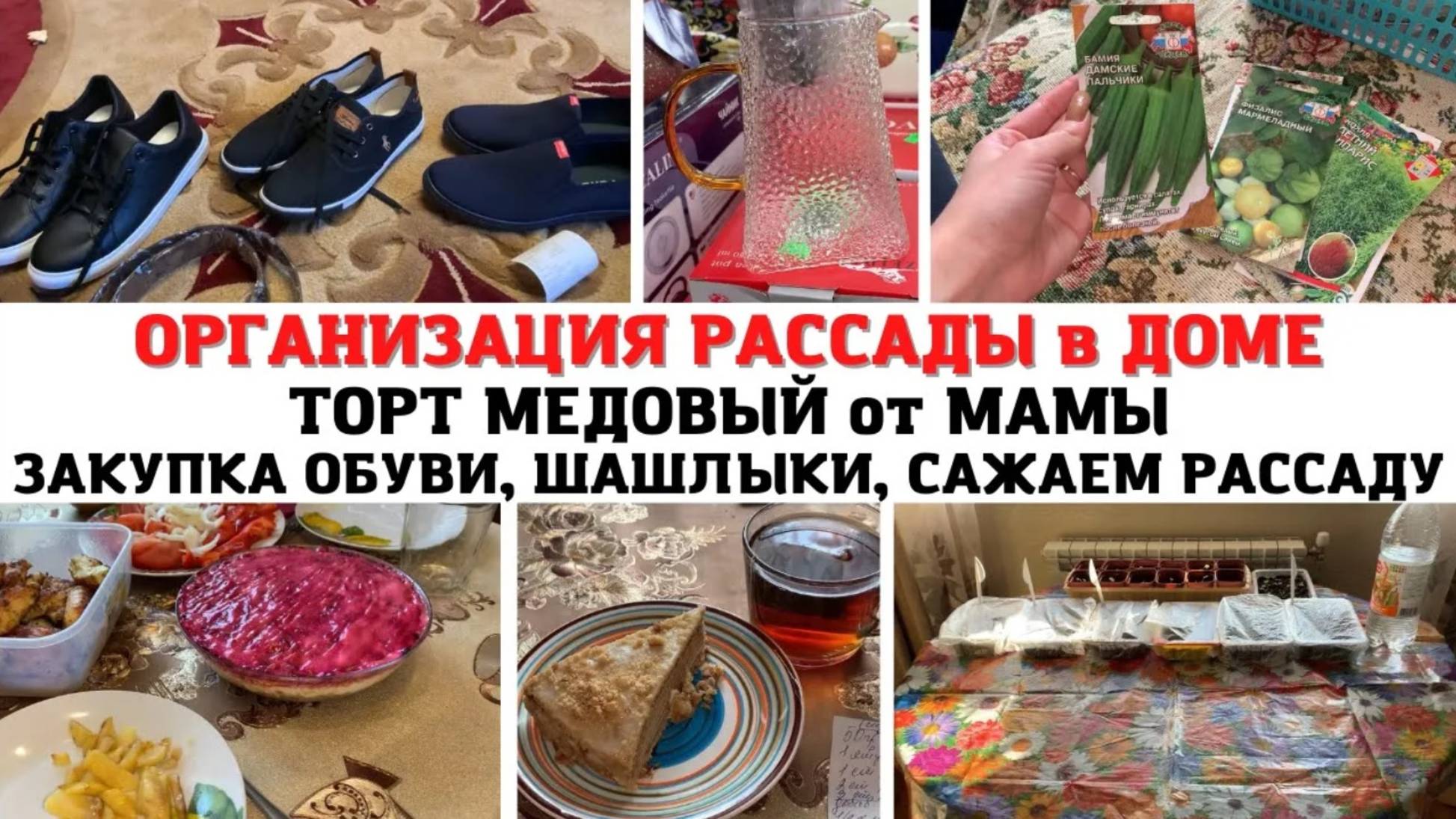 ОРГАНИЗАЦИЯ РАССАДЫ в ДОМЕ✅ ЗАКУПКА ОБУВИ👍 ТОРТ МЕДОВЫЙ от МАМЫ🔥 САЖАЕМ РАССАДУ😻 ШАШЛЫК из КУРИЦЫ