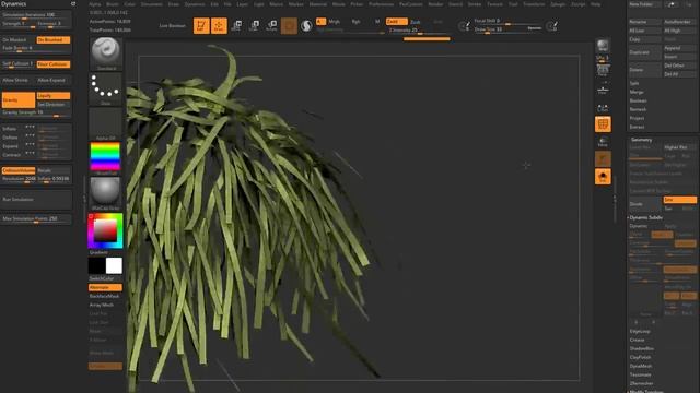 025 ZBrush 2021 Hair Fibermesh Dynamic Simulation