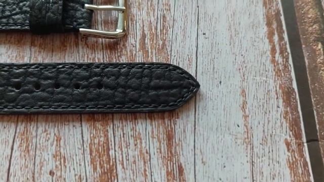 Black Shark Skin Leather Strap