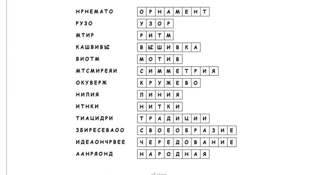 Проверь себя! Ответы  Национальные особенности орнамента