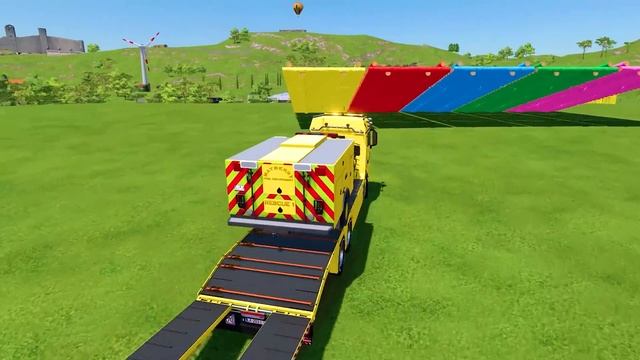 TRANSPORTING ALL AMBULANCE CARS  WITH MAN TRUCKS TO GARAGE ! Farming Simulator 22