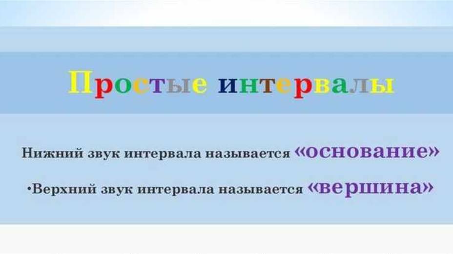 Сольфеджио 1 класс. Простые интервалы