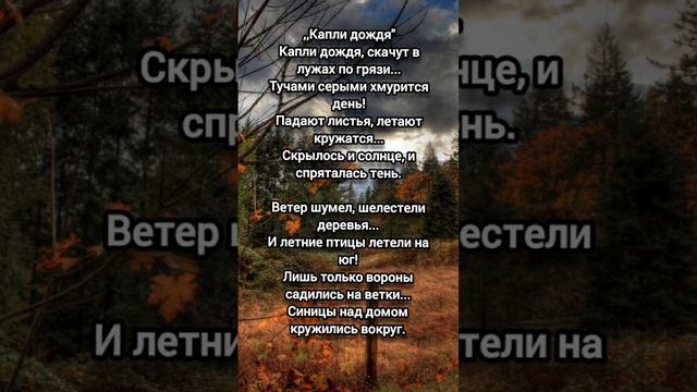 Мои стихи - ,,Капли дождя"