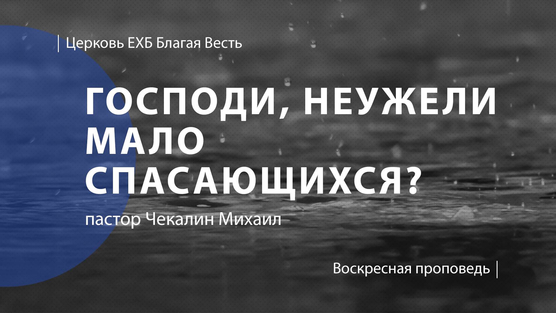 Господи, неужели мало спасающихся? | Проповедь | пастор Чекалин Михаил | Церковь Благая Весть