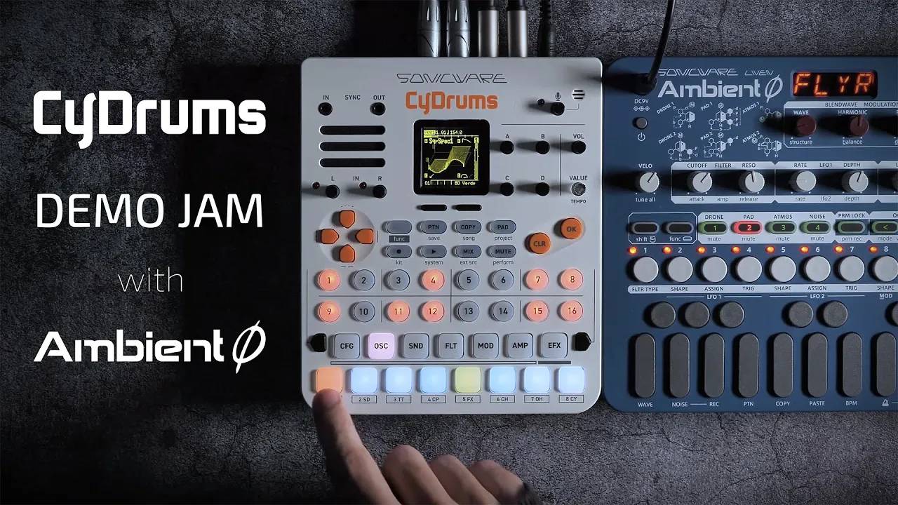 Sonicware CyDrums: Expressive Drum Synthesizer Demo Jam with Ambient Ø