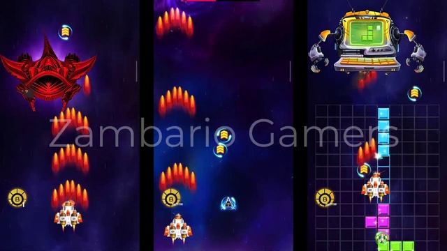 Space Shooter Galaxy Attack New Mini Boss 35 Vs Mini Boss 36 Vs New Mini Boss 37 By Zambario Gamers