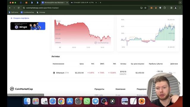 КАК СЛЕДИТЬ ЗА СВОИМ КРИПТОПОРТФЕЛЕМ 24/7 С ПОМОЩЬЮ CoinMarketCap? | Криптовалюта для новичков