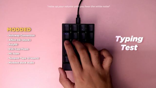 Motospeed K23 Numpad with Aflion Ink | Sound Test | Stock vs. Modded