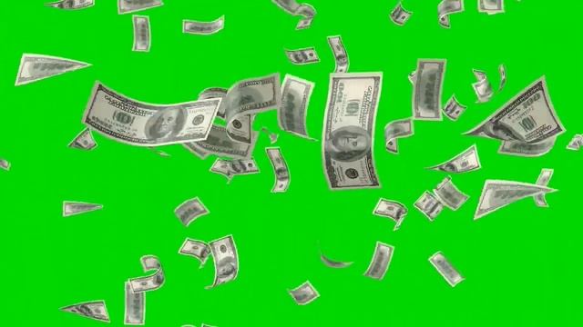 US Dollars Falling Green Screen Animation Effect HD Video Footage __ Money Fall