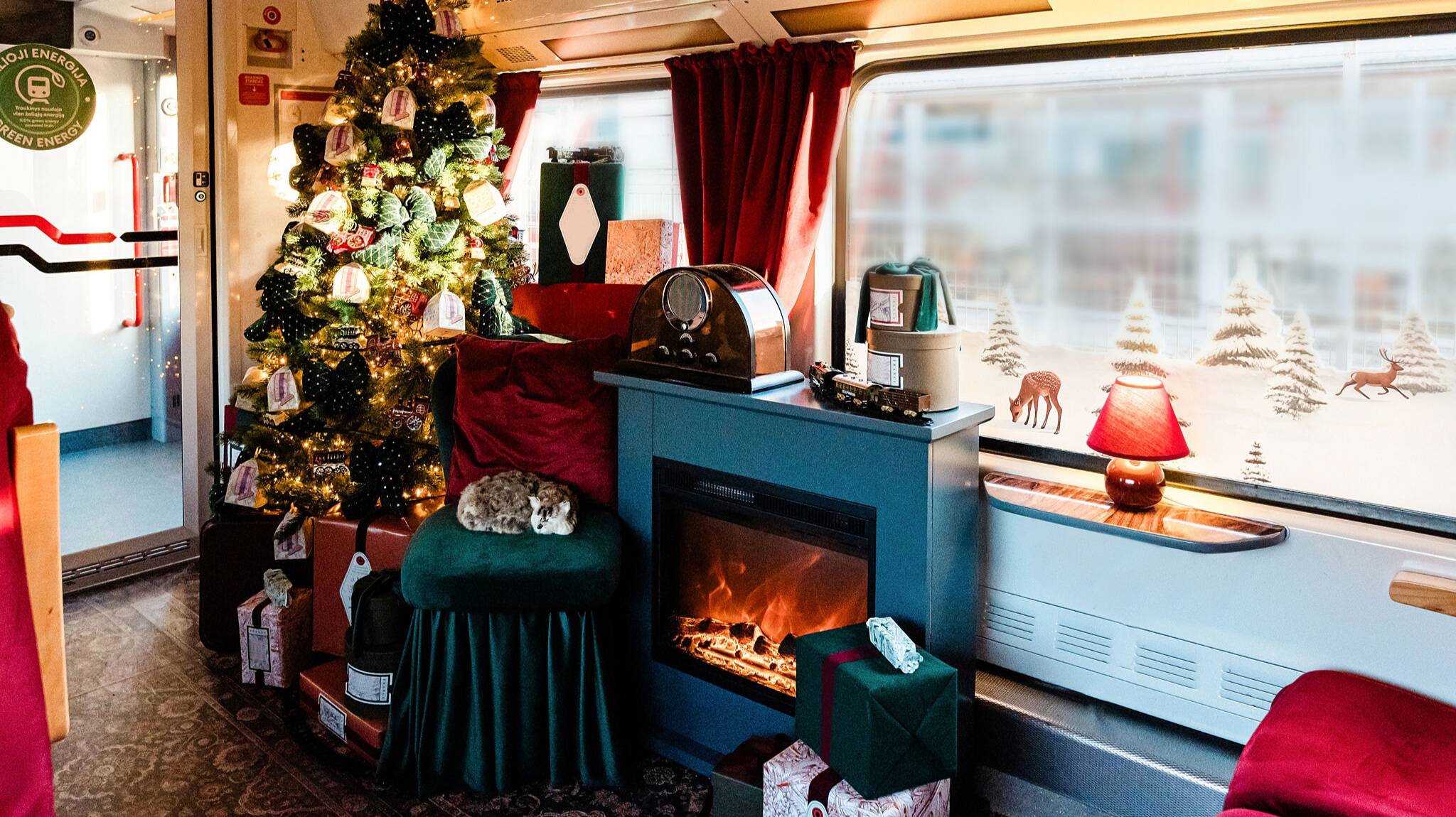 рождественский поезд из Вильнюса в Ригу. Christmas train from Vilnius to Riga