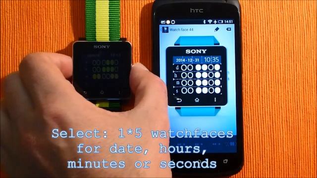 Binary Clock for Sony's SmartWatch 2