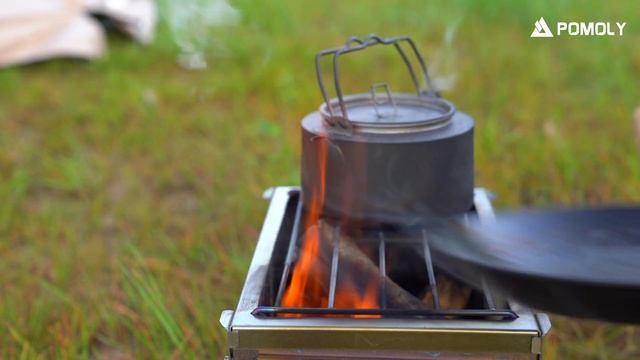 POMOLY T-Birck Mini Titanium Campfire Grill - Natural Sound