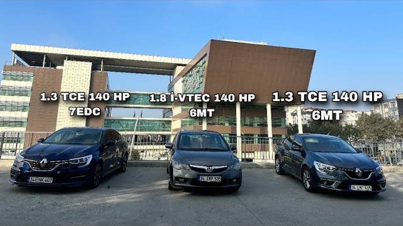 Renault Megane 1.3 TCE 140 HP VS Honda Civic 1.8 140 HP Manuel