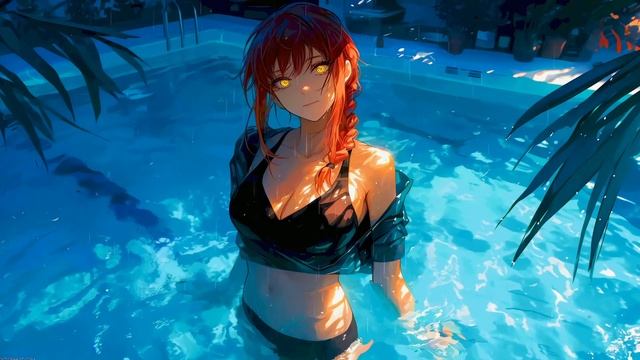 Макима в Бассейне | Makima In The Pool – Chainsaw Man - Живые Обои