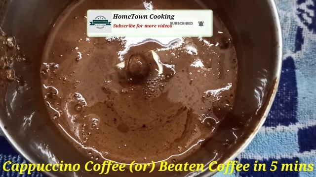 CAPPUCCINO WITHOUT MACHINE & HAND BEATING IN 5 MINS / HOW TO MAKE CAPPUCCINO COFFEE IN TAMIL