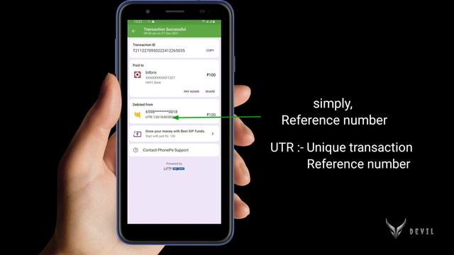 How to check UPI Reference number/UTR number on phonepe