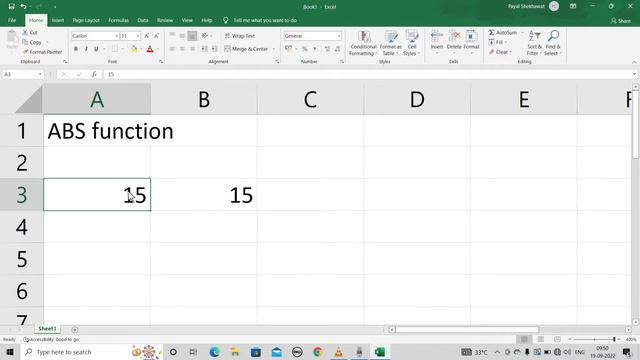 Excel ABS() function in Hindi #excel #abs() #excel2019 #msexcel2007 #excelfunctions