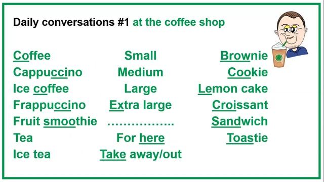 Practice English "at the coffee shop" #learnenglish