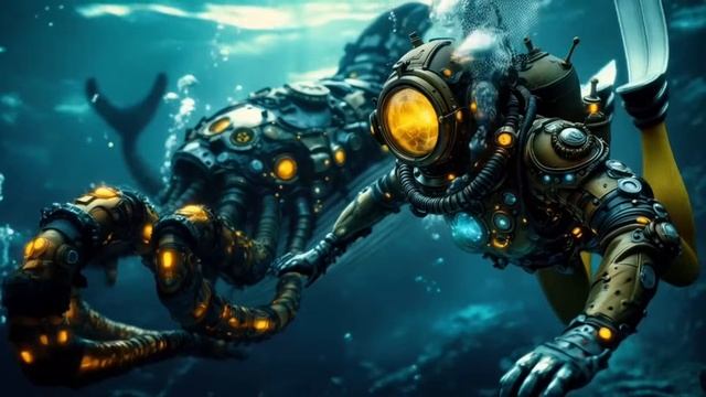 Underwater Steampunk World. Ai Short Music Movie