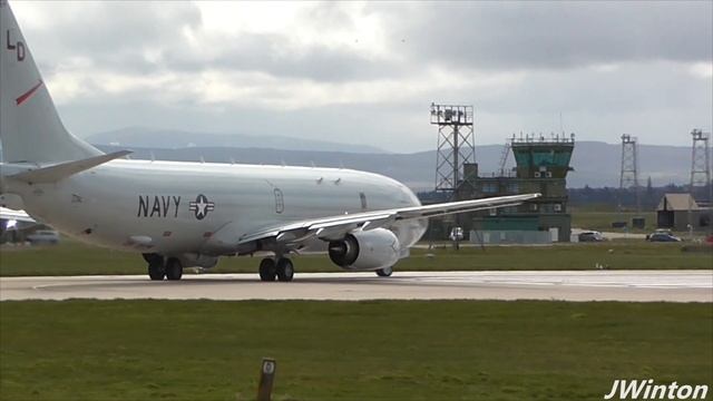 RAF Poseidon MRA1 Base | USN departing RAF Lossiemouth 2016