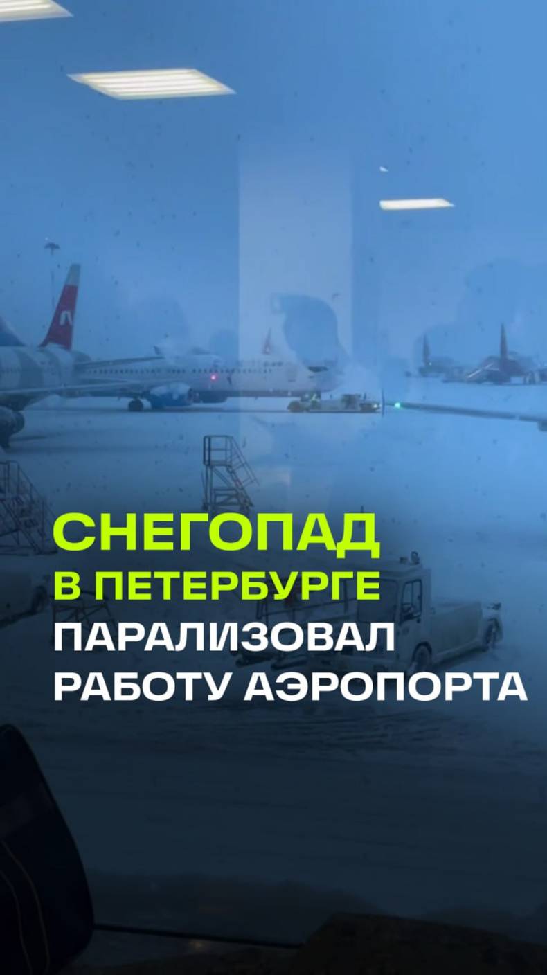 Рейсы в аэропорту Пулково задерживаются из-за снегопада. Петербург