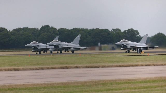 THREE Typhoon take off!!! RAF Coningsby 22/06/17.