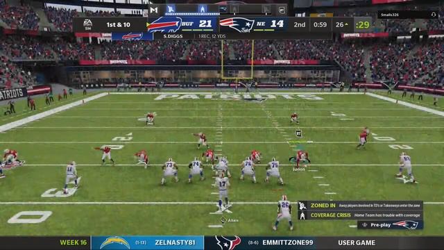 Madden NFL 22: EA Madden NFL 22 Show Us Your TD's League: Week 16 Bills (10-4) @ Patriots (7-7)